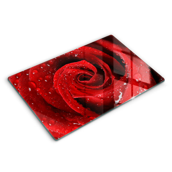 Chopping board glass Rose flower petals