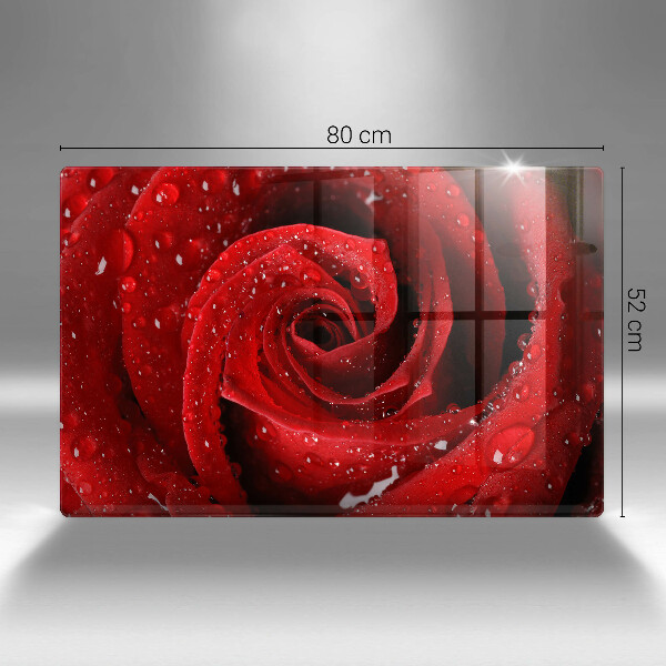 Chopping board glass Rose flower petals