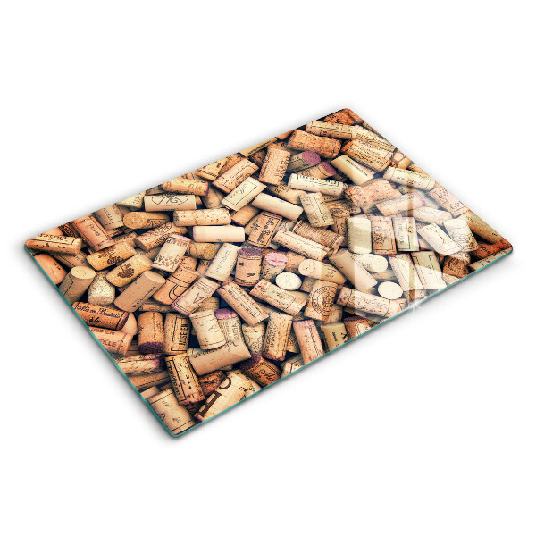 Glass cutting board Wine corks pattern