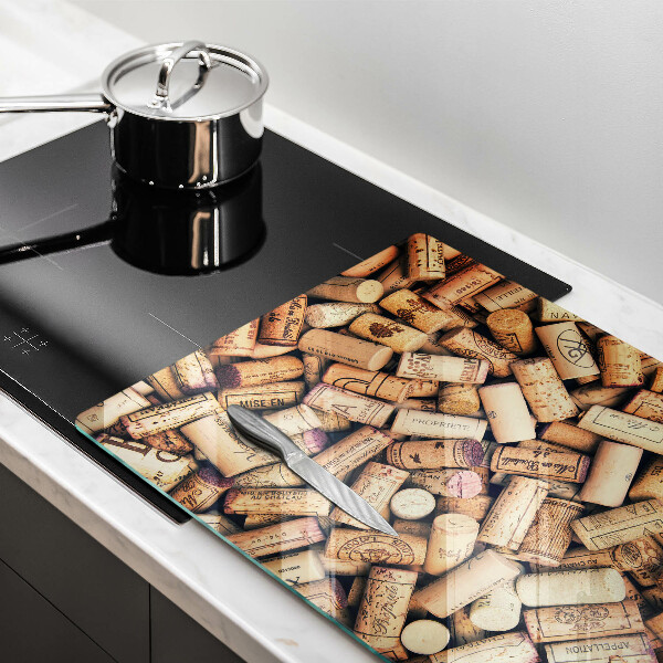 Glass cutting board Wine corks pattern