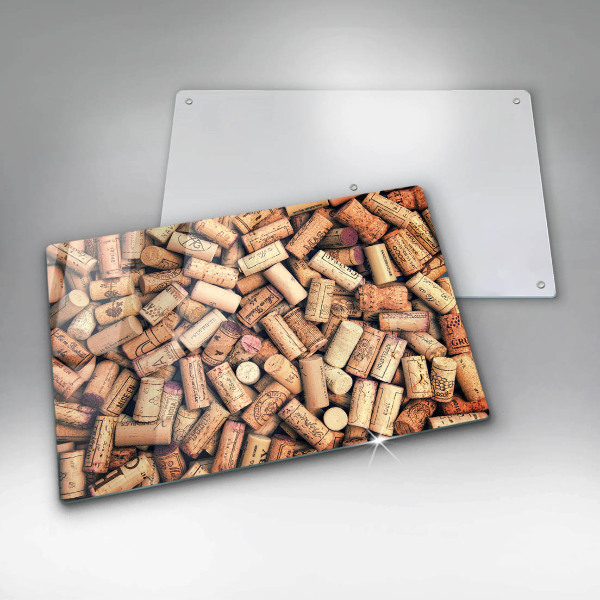 Glass cutting board Wine corks pattern