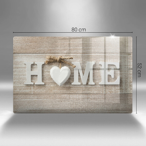 Chopping board glass Boards and the inscription Home