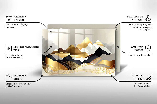 Chopping board Abstraction of golden mountains