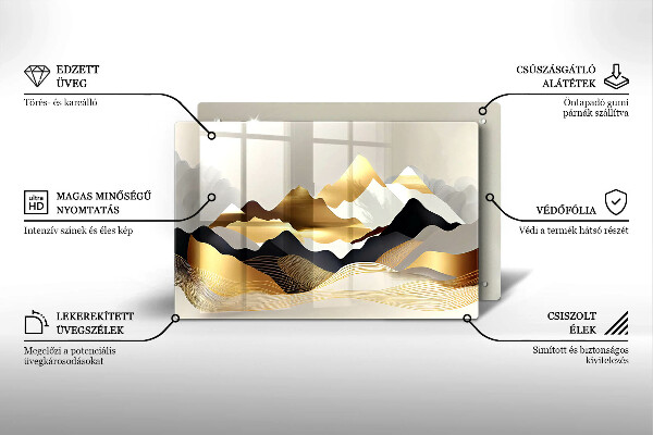Chopping board Abstraction of golden mountains