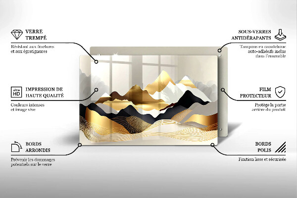 Chopping board Abstraction of golden mountains