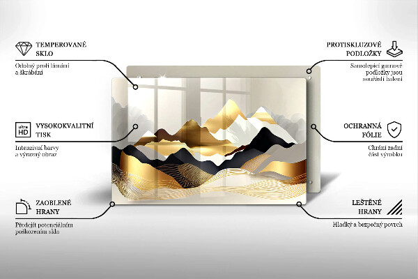 Chopping board Abstraction of golden mountains