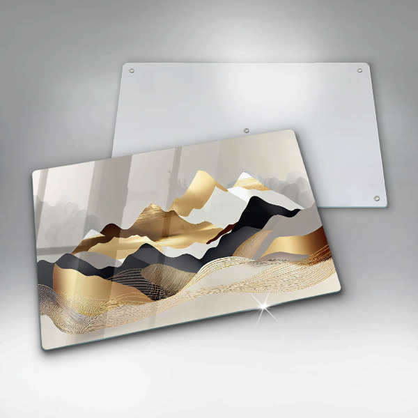 Chopping board Abstraction of golden mountains