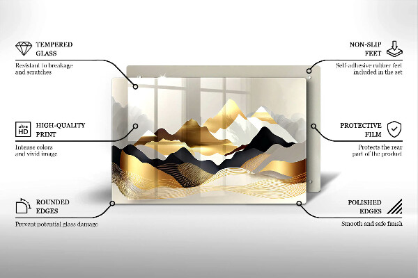 Chopping board Abstraction of golden mountains