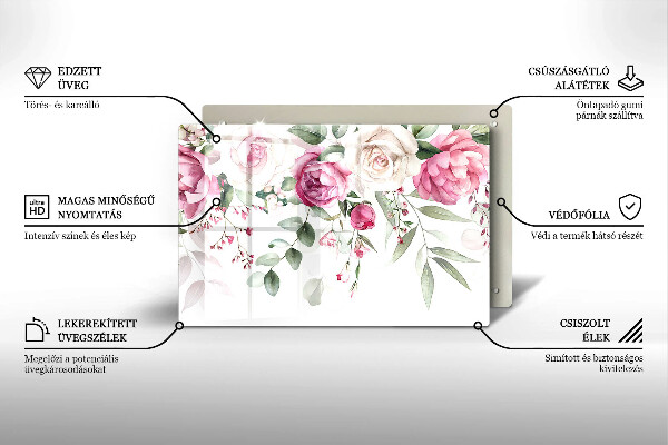 Chopping board Watercolor roses