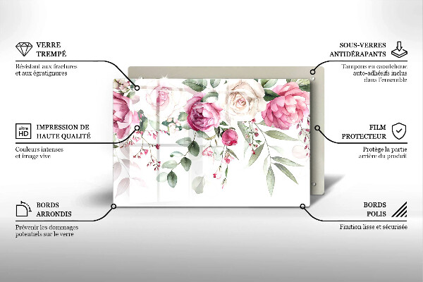 Chopping board Watercolor roses