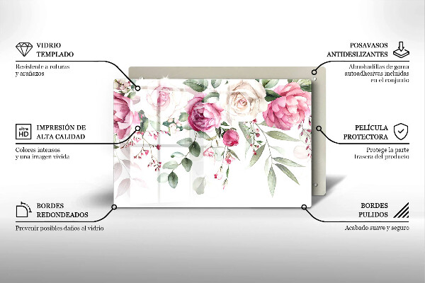 Chopping board Watercolor roses