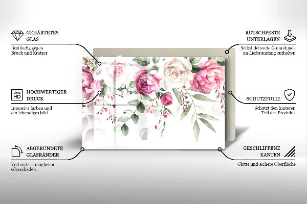 Chopping board Watercolor roses