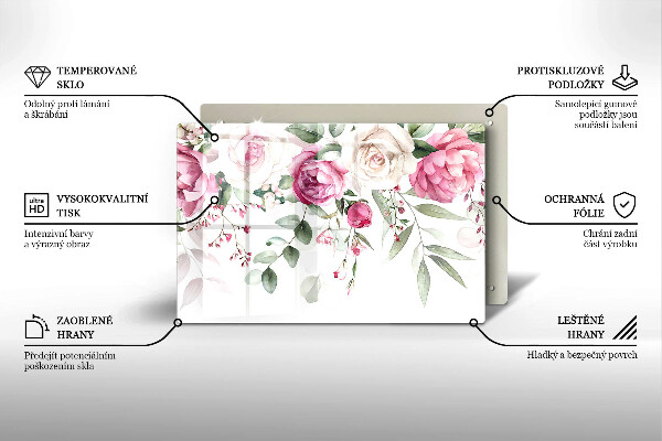 Chopping board Watercolor roses