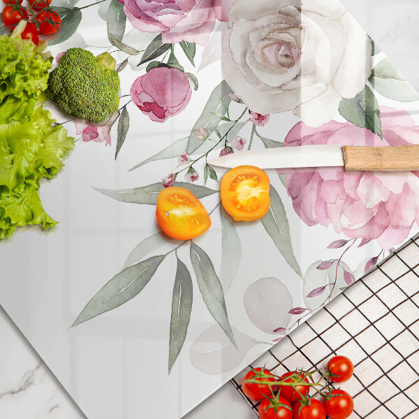 Chopping board Watercolor roses