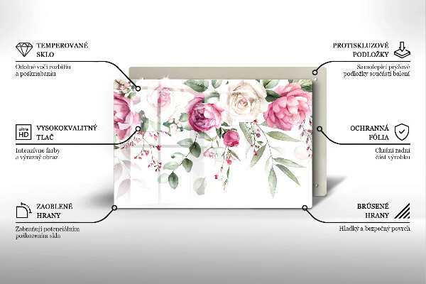 Chopping board Watercolor roses