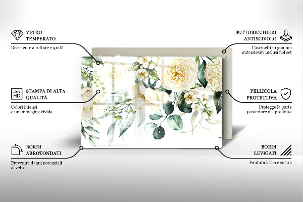 Chopping board Watercolor flowers