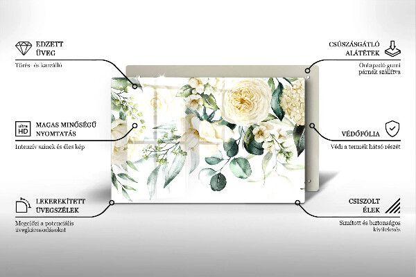 Chopping board Watercolor flowers