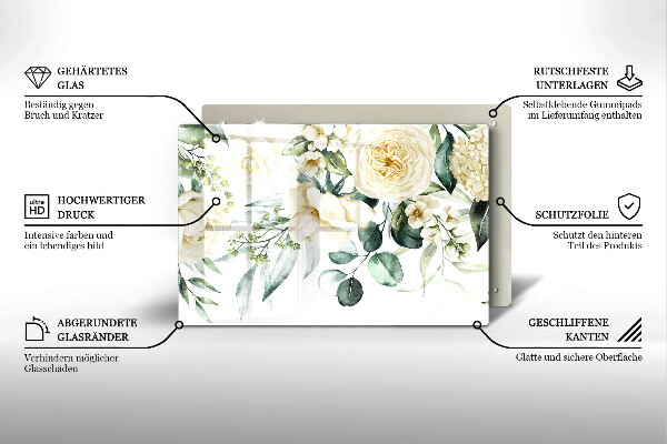 Chopping board Watercolor flowers