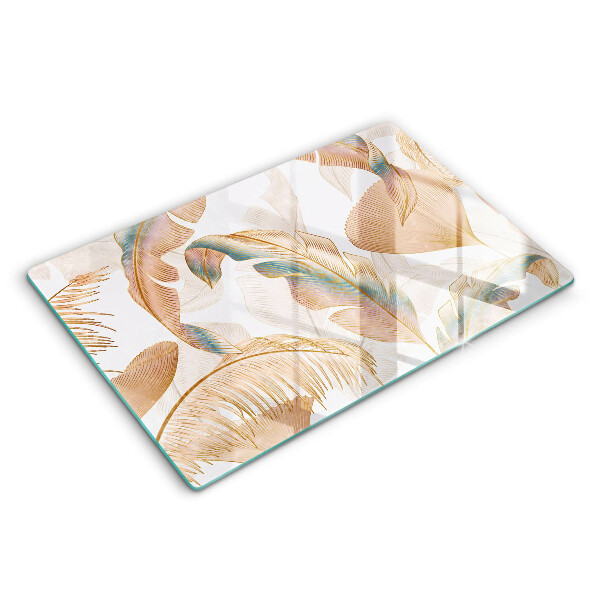 Chopping board Boho feathers and leaves