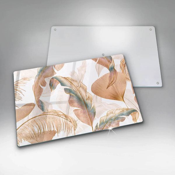 Chopping board Boho feathers and leaves