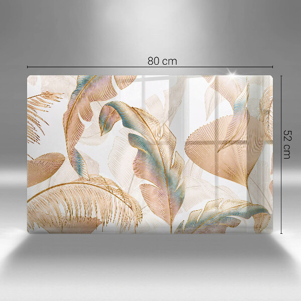 Chopping board Boho feathers and leaves