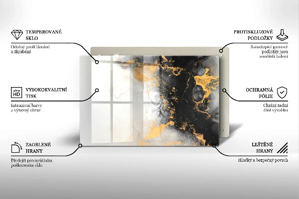 Chopping board Abstraction with gold