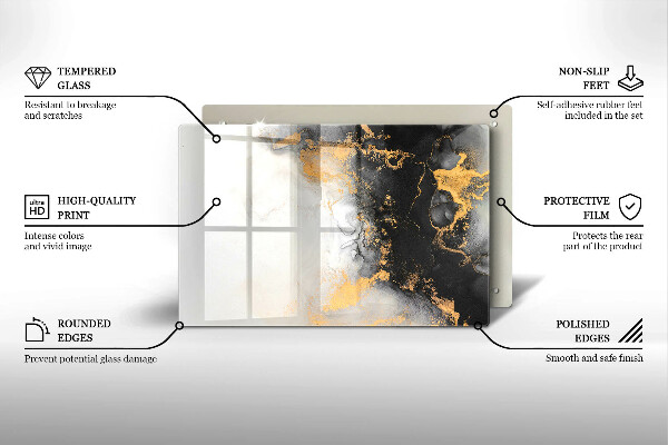 Chopping board Abstraction with gold