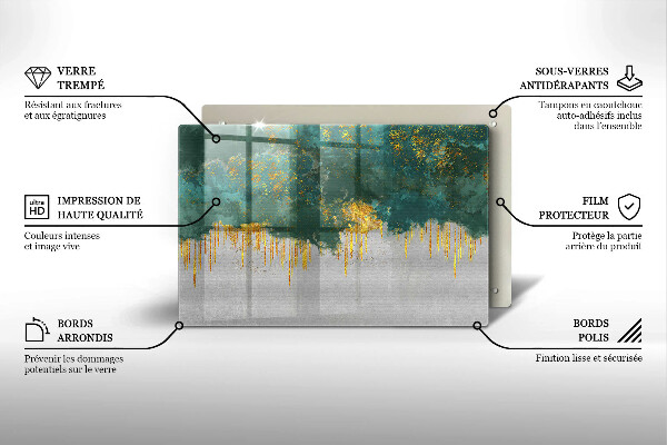 Chopping board Abstraction with gold
