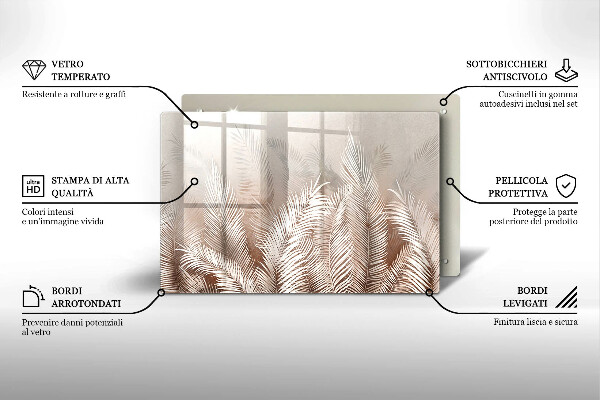 Chopping board Boho leaf vegetation