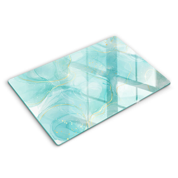 Chopping board Blue-gold abstraction