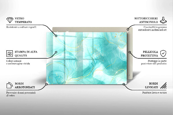 Chopping board Blue-gold abstraction