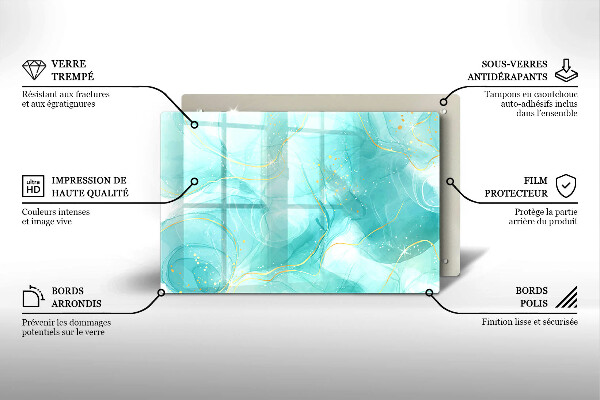 Chopping board Blue-gold abstraction