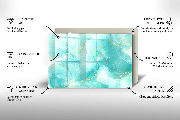 Chopping board Blue-gold abstraction