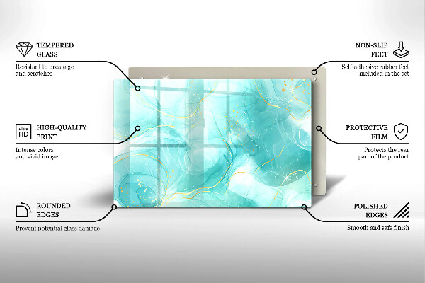 Chopping board Blue-gold abstraction