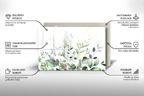 Chopping board Watercolor plants