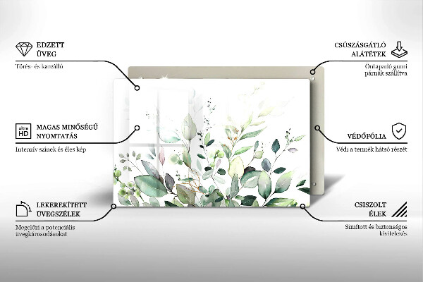 Chopping board Watercolor plants