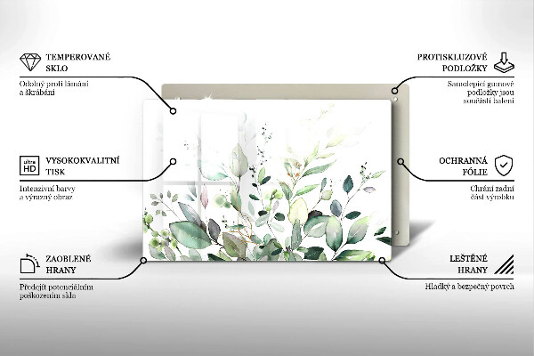 Chopping board Watercolor plants