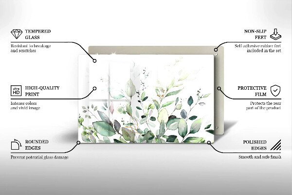 Chopping board Watercolor plants