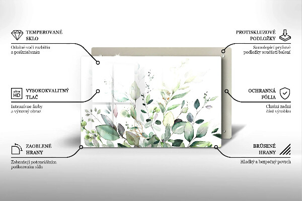 Chopping board Watercolor plants