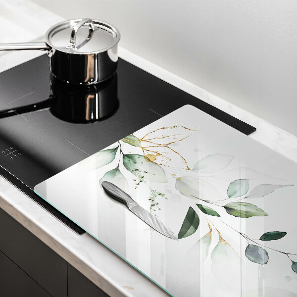 Chopping board Watercolor leaves