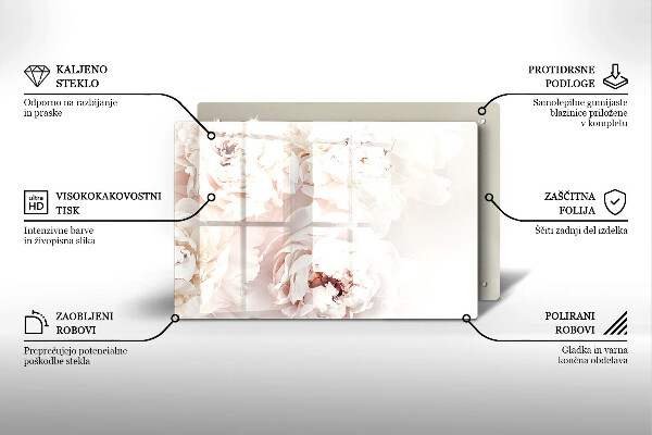 Chopping board Pastel peonies