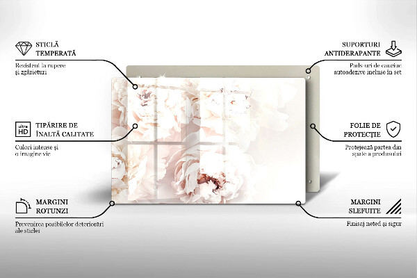 Chopping board Pastel peonies