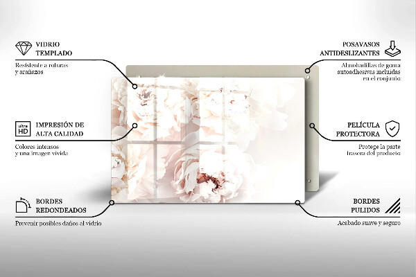 Chopping board Pastel peonies