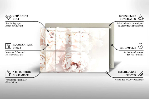 Chopping board Pastel peonies