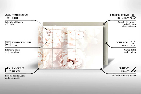 Chopping board Pastel peonies