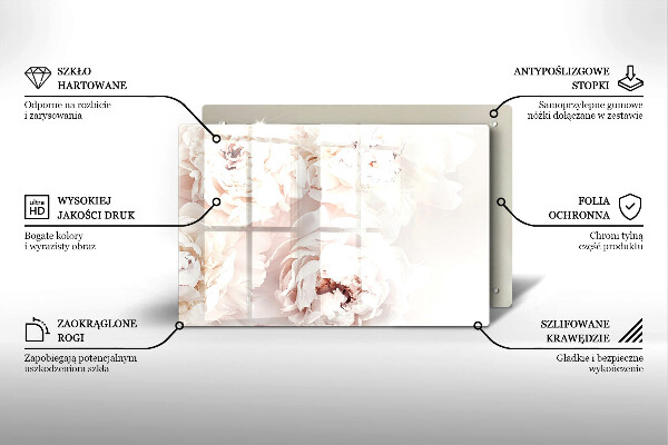 Chopping board Pastel peonies