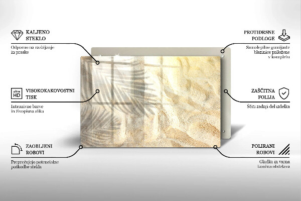 Chopping board Palm sand and leaves