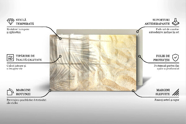 Chopping board Palm sand and leaves