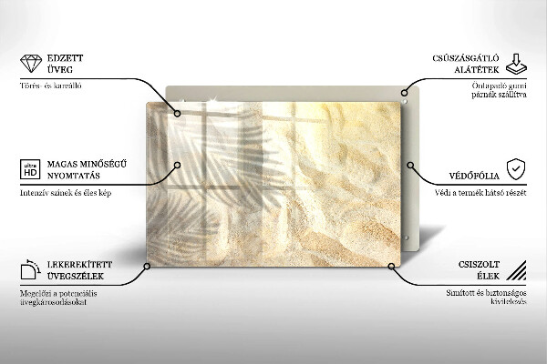 Chopping board Palm sand and leaves