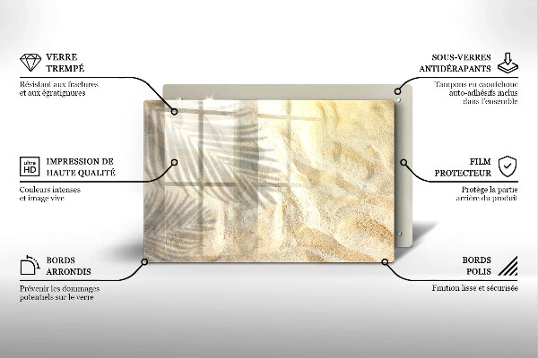 Chopping board Palm sand and leaves